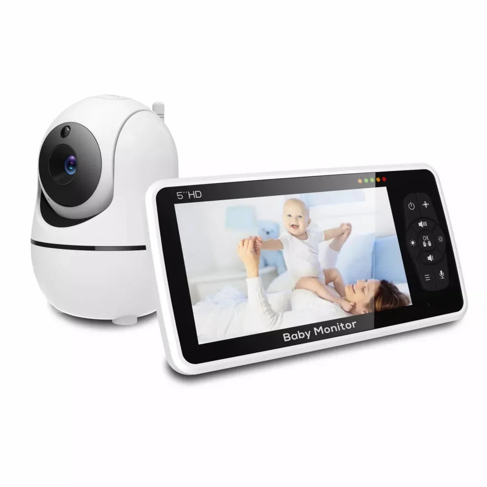5” HD Video Baby Monitor with 2-Way Audio, Night Vision & Temperature Sensor – 22H Battery & 1000ft Range - Nestling Babies