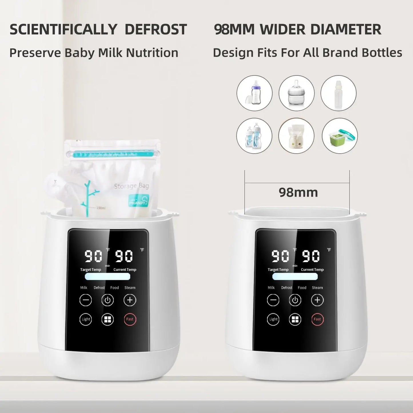6-in-1 Baby Bottle Warmer & Sterilizer – Fast Heating with 24h Temperature Control - Nestling Babies