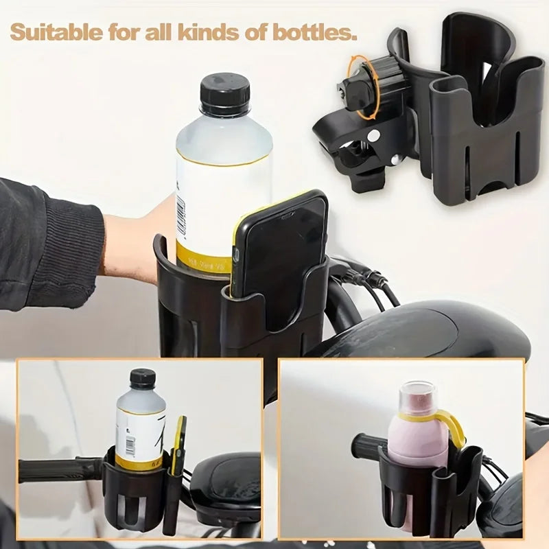 2-in-1 Universal Stroller Cup & Phone Holder – For Bottles, Mugs, and Smartphones - Nestling Babies