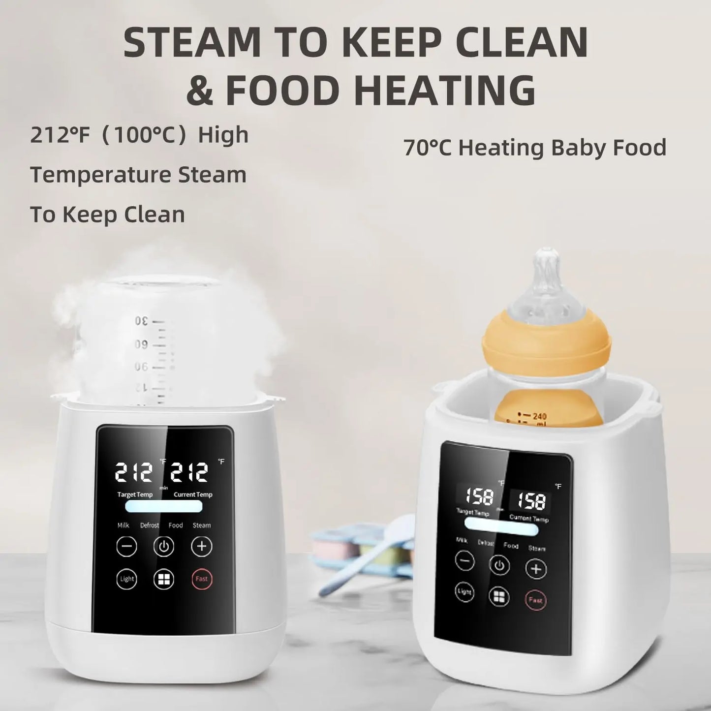6-in-1 Baby Bottle Warmer & Sterilizer – Fast Heating with 24h Temperature Control - Nestling Babies