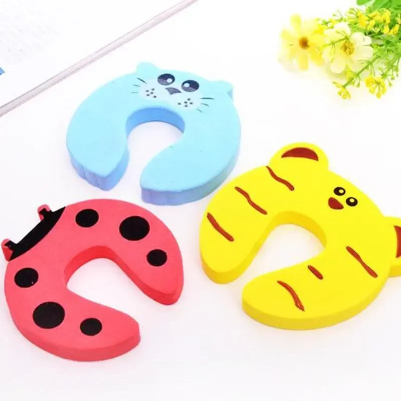 Baby Safety Door Stoppers – Anti-Pinch Foam Guards with Cute Animal Design (2/5 pcs) - Nestling Babies