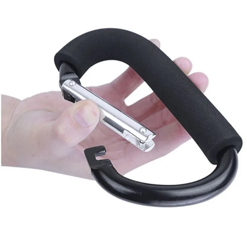 Large Aluminum Carabiner Stroller Hook – Heavy-Duty D-Ring Clip Organizer for Bags, Purses & Shopping - Nestling Babies