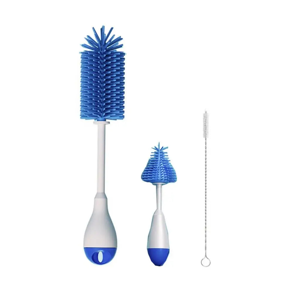 3-in-1 Silicone Baby Bottle Brush Set – 360° Cleaning with Anti-Slip Grip - Nestling Babies