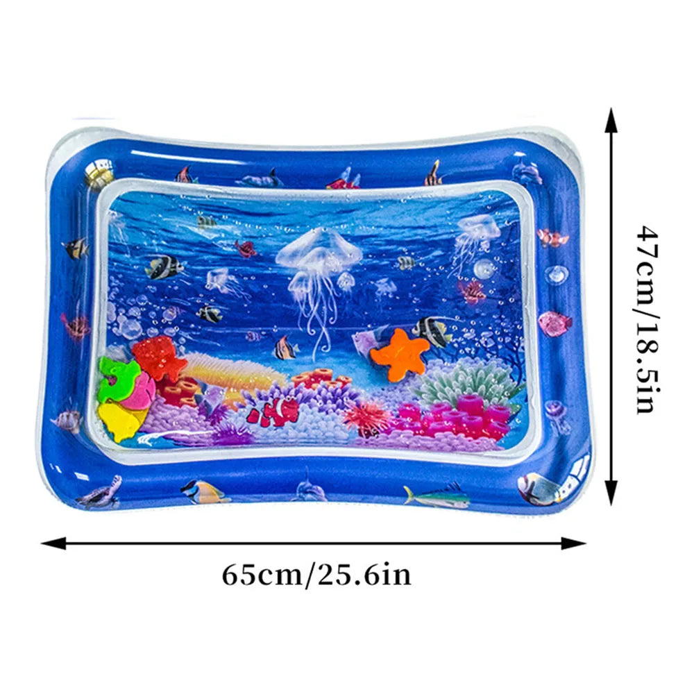 Inflatable Baby Water Play Mat – White Jellyfish Sensory Activity Cushion - Nestling Babies