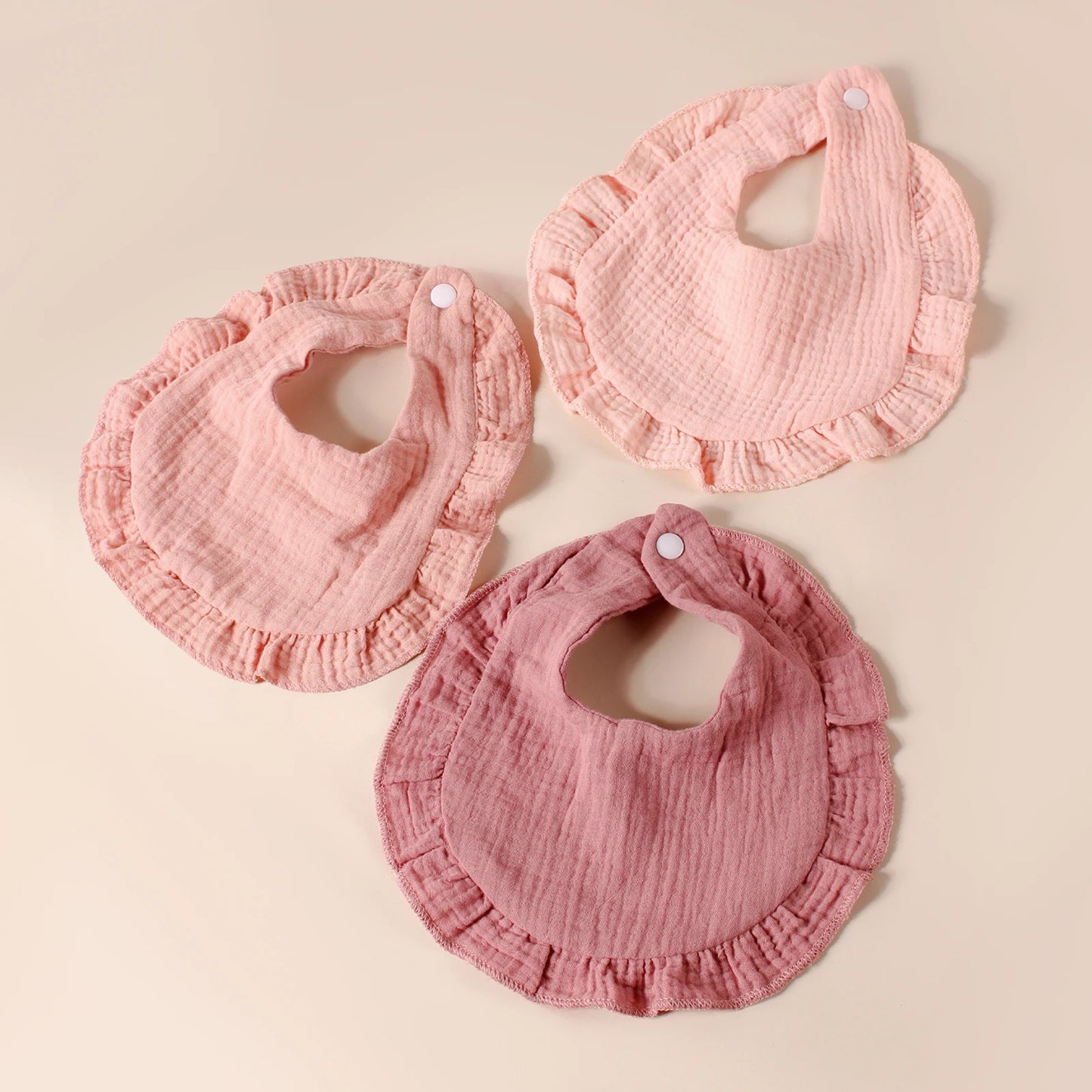 8-Pack Cotton Ruffle Bibs – Soft, Stylish & Ultra-Absorbent for Newborns - Nestling Babies