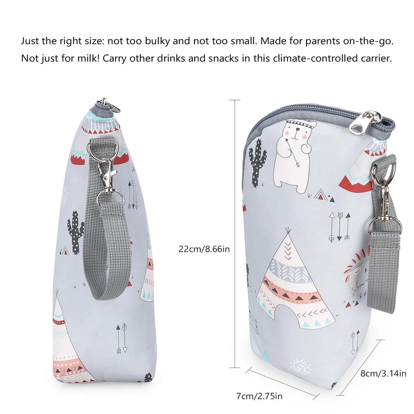 Portable Baby Bottle Warmer Bag – Insulated Bottle Holder for Outings & Stroller Use - Nestling Babies