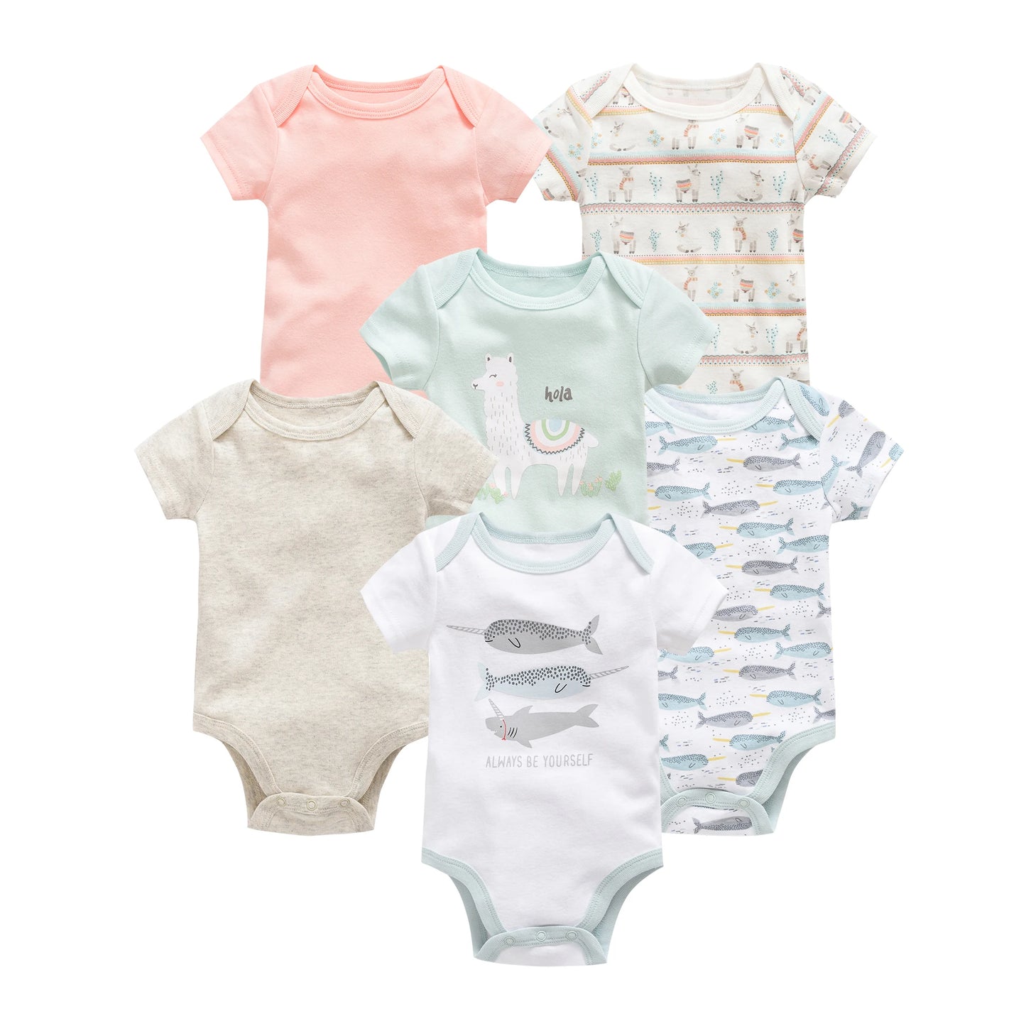 Cotton Essentials – 3/6-Pack Baby Bodysuits (Unisex | 0–12M) - Nestling Babies