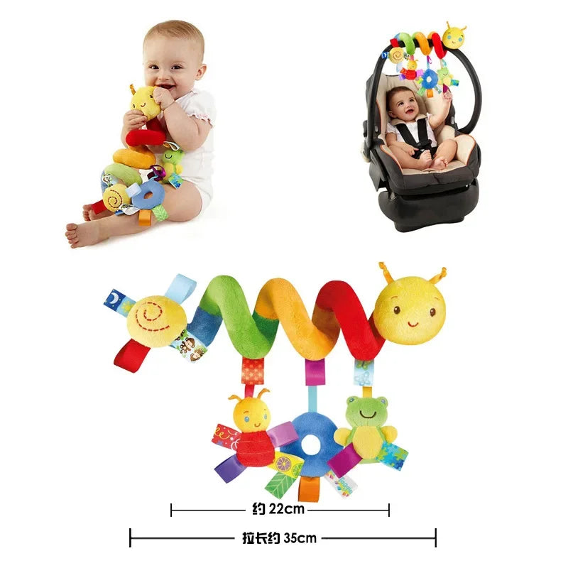 Spiral Baby Crib & Stroller Hanging Rattles Toy – Soft Cotton Mobile for Newborns & Infants - Nestling Babies