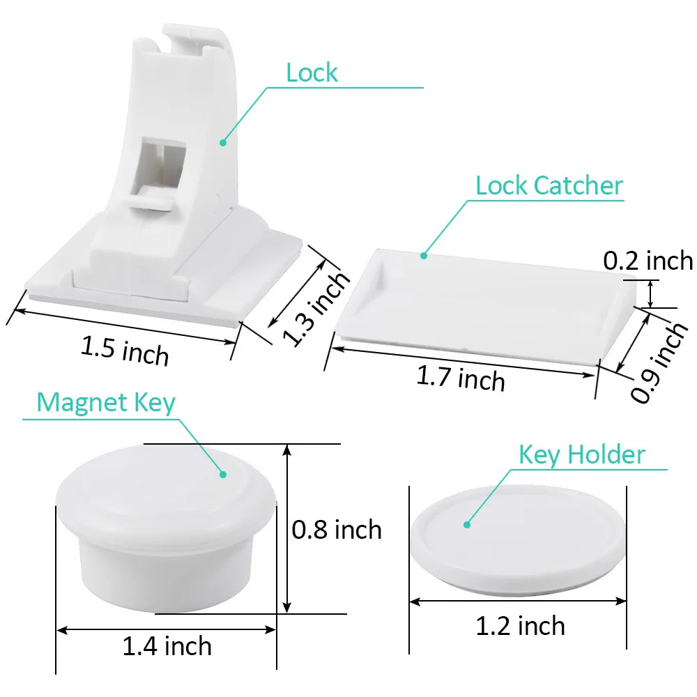 Magnetic Child Safety Locks – Invisible Baby Cabinet & Drawer Latches (Includes Installation Tool) - Nestling Babies