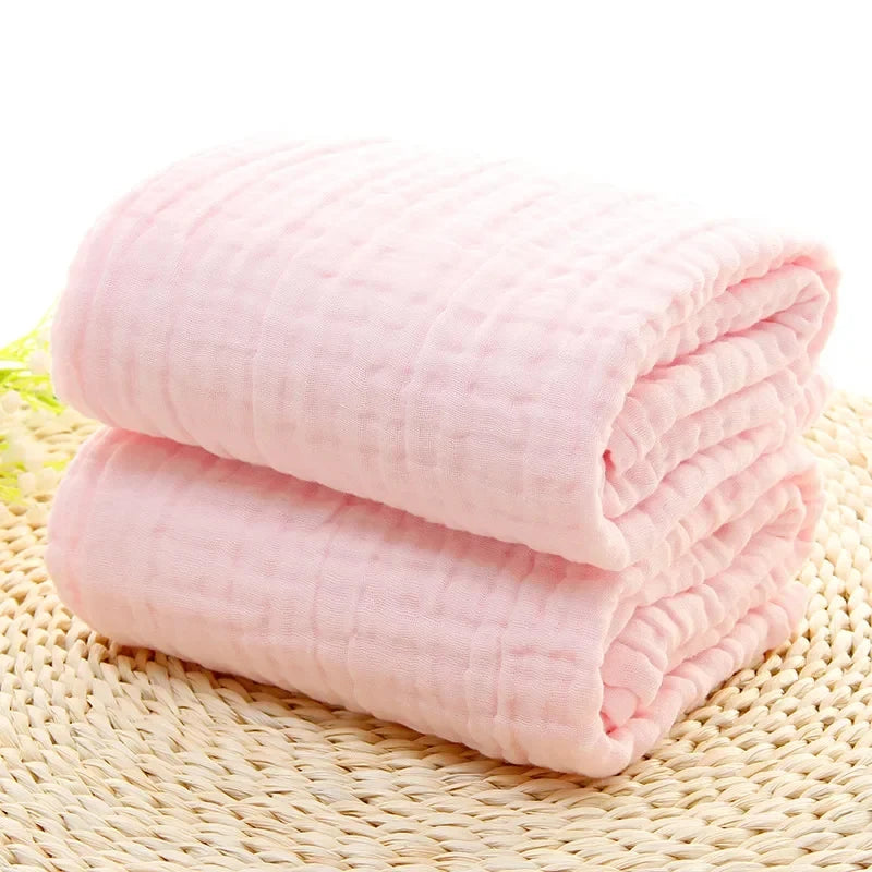 6-Layer Cotton Muslin Baby Blanket – Soft Swaddle Wrap & Bath Towel (105×105 cm) - Nestling Babies