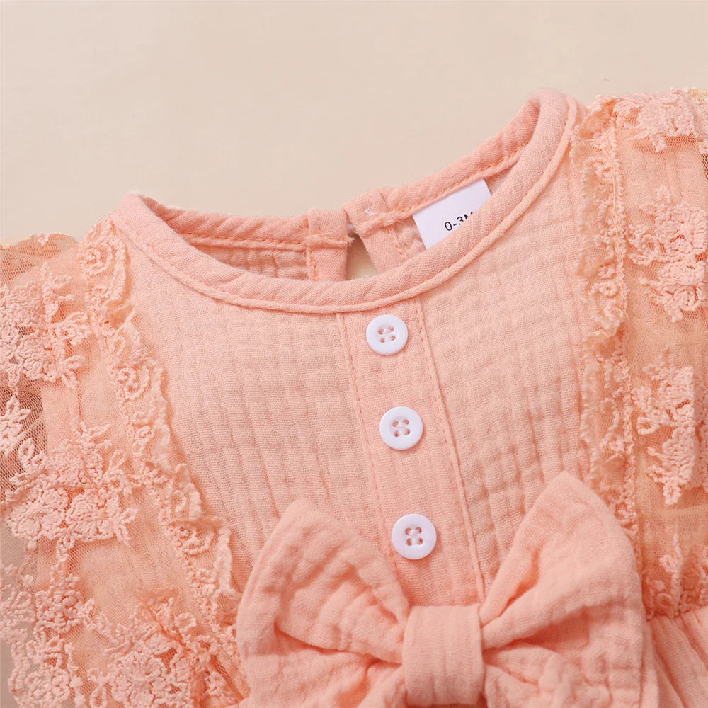 Summer Lace Baby Romper Set (0–18M) - Nestling Babies