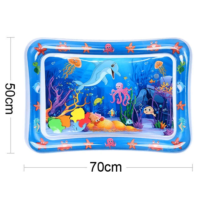 Inflatable Tummy Time Baby Play Mat – Sensory Water Cushion for Infants - Nestling Babies