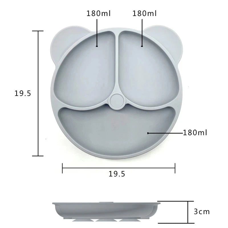 Silicone Suction Plate for Toddlers – Non-Slip Cartoon Design for Mess-Free Meals - Nestling Babies