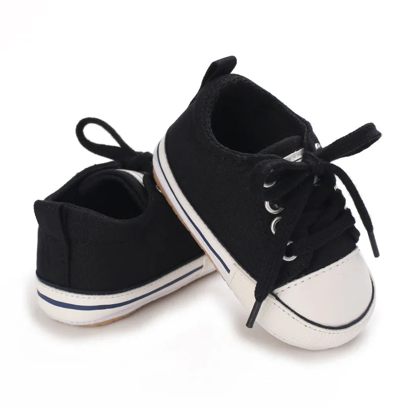 Meckior Baby Canvas Sneakers – Unisex Soft Basketball-Inspired First Walkers (0–18 Months) - Nestling Babies