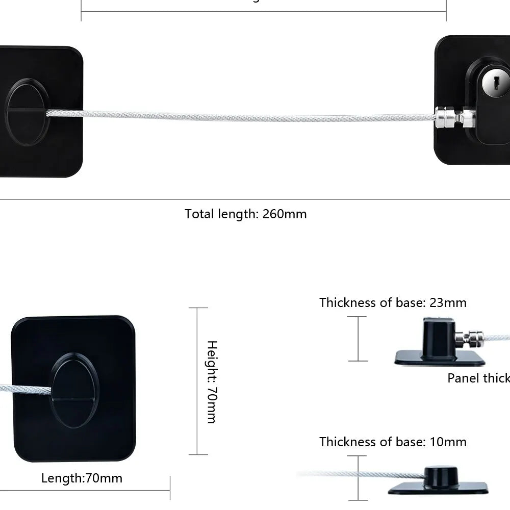 Baby Safety Cable Lock – Multi-Use Window, Fridge & Cabinet Security Lock for Kids - Nestling Babies