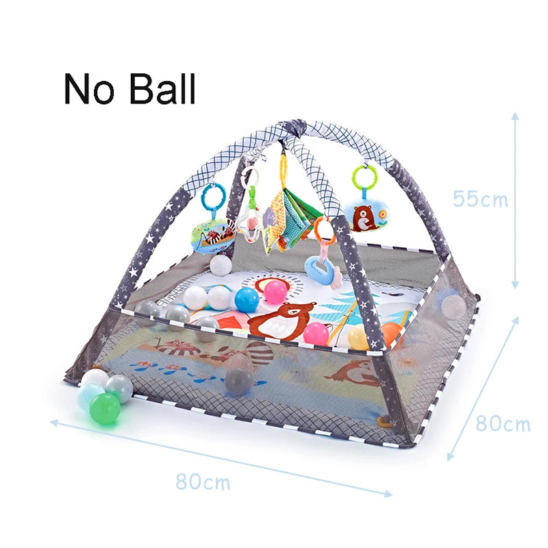 Baby Play Gym with Educational Fitness Frame – Soft Crawling Mat with Toy Rack - Nestling Babies