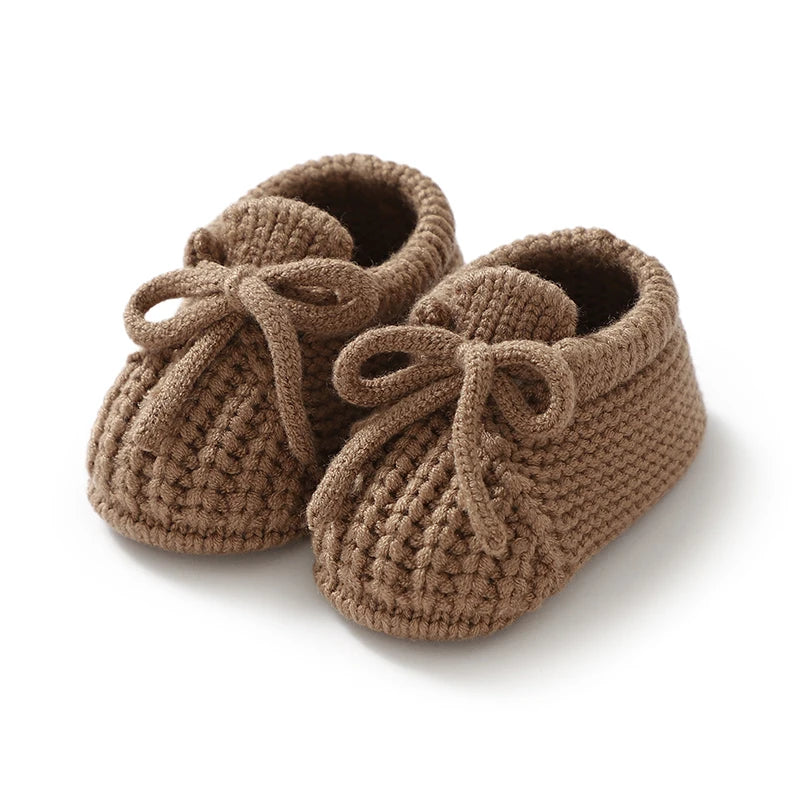 Knitted Newborn Baby Booties – Soft Yarn First Walker Shoes (0–18 Months) - Nestling Babies