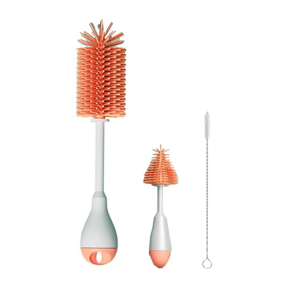 3-in-1 Silicone Baby Bottle Brush Set – 360° Cleaning with Anti-Slip Grip - Nestling Babies