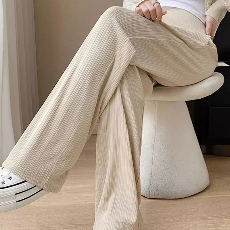 Maternity Bell-Bottom Pants – Low Waist Casual Flare Trousers for Pregnancy - Nestling Babies