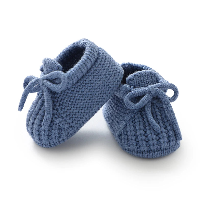 Knitted Newborn Baby Booties – Soft Yarn First Walker Shoes (0–18 Months) - Nestling Babies
