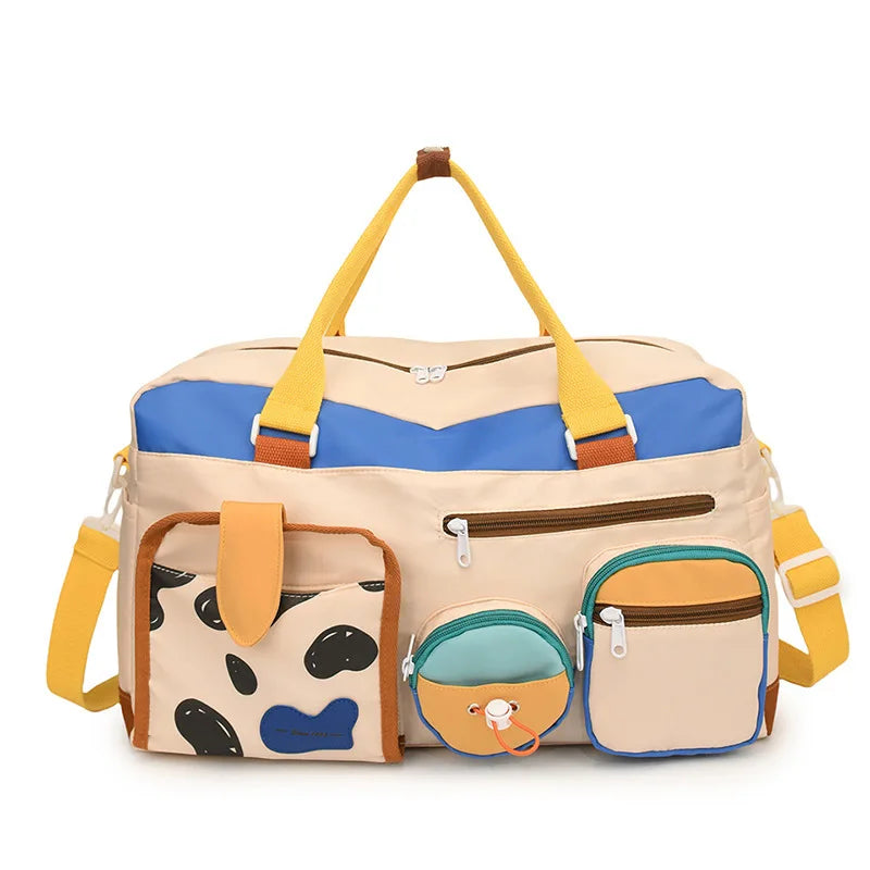 Kawaii Travel Duffel Bag – Multi-Pocket Weekender & Gym Shoulder Bag for Women - Nestling Babies