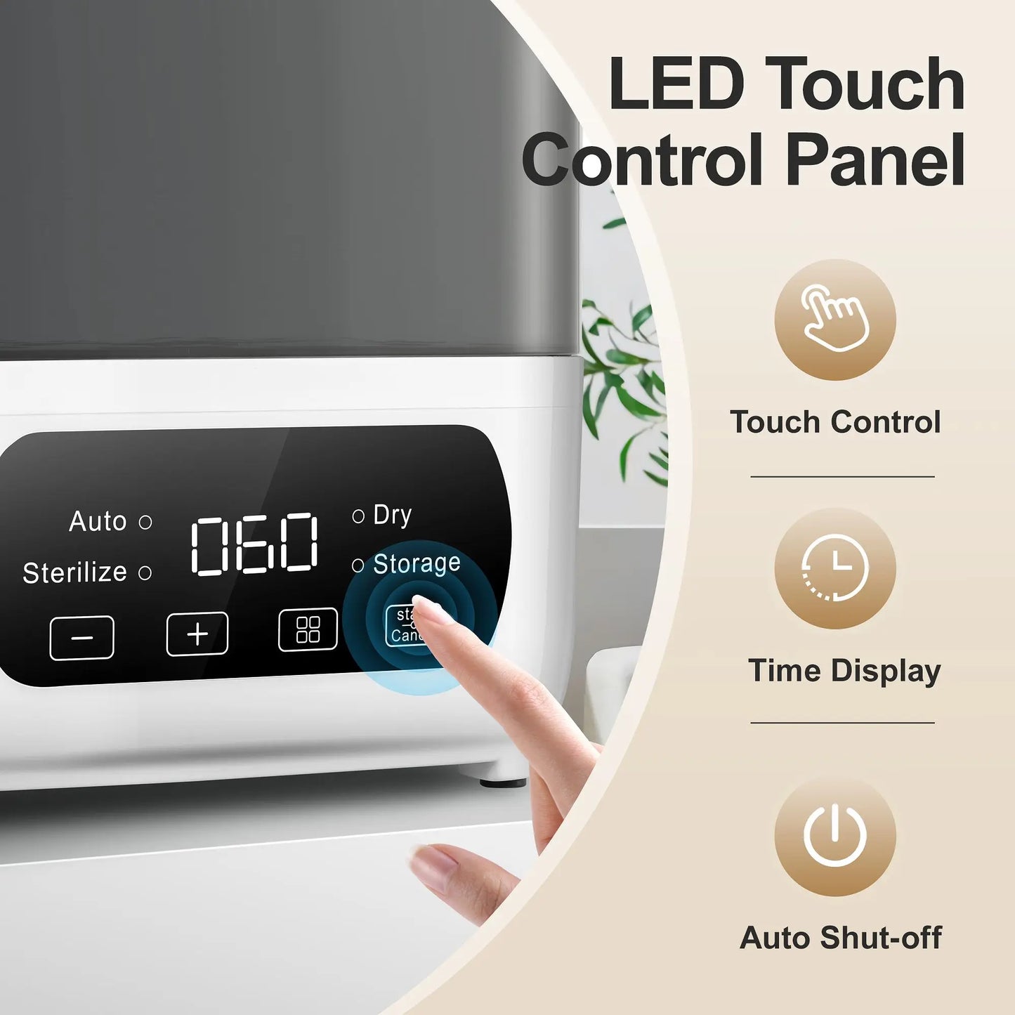 4-in-1 Baby Bottle Sterilizer & Dryer – LED Touch Control + Auto Shut-Off - Nestling Babies