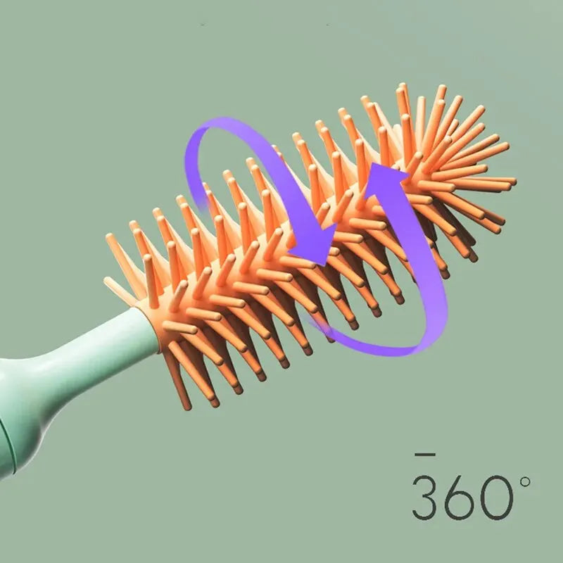 3-Piece Silicone Bottle Brush Set – 360° Rotating, Long Handle & Waterproof - Nestling Babies