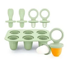 Silicone Baby Popsicle Mold – 6-Cavity Tray for Frozen Teething Treats - Nestling Babies
