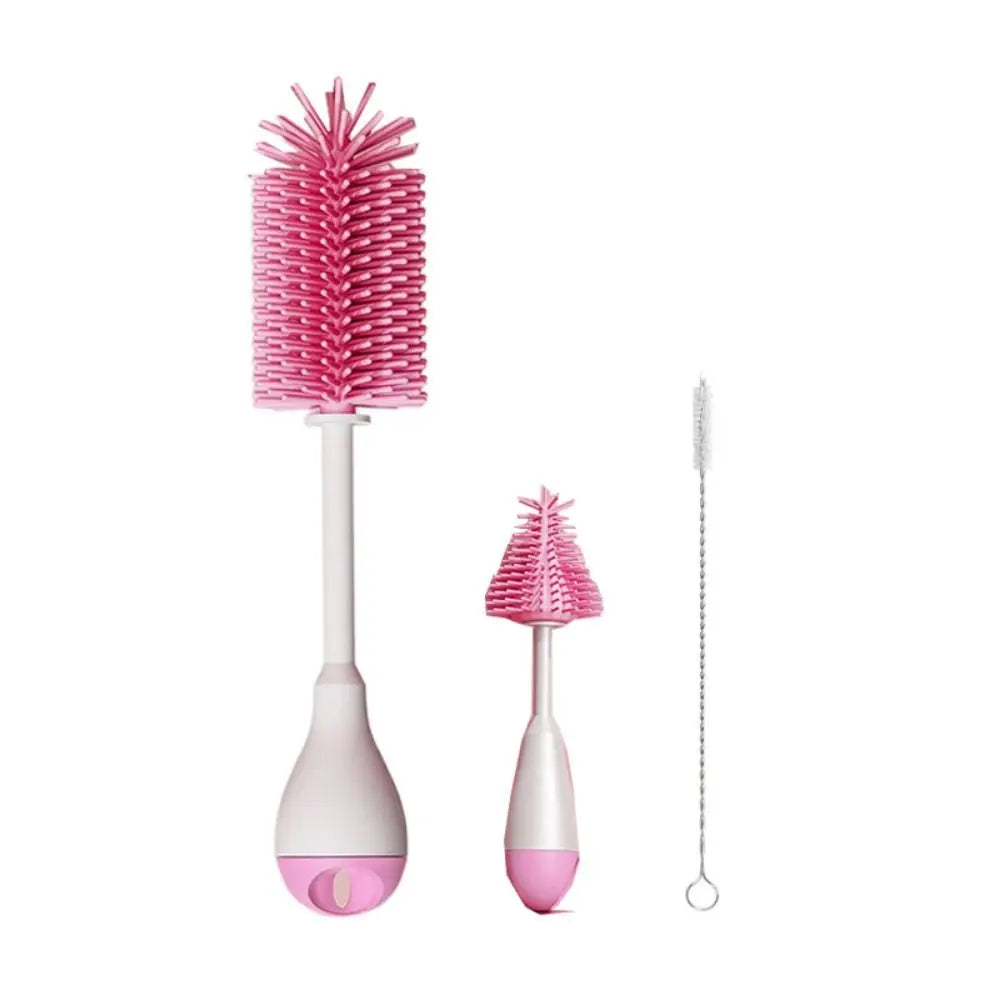 3-in-1 Silicone Baby Bottle Brush Set – 360° Cleaning with Anti-Slip Grip - Nestling Babies