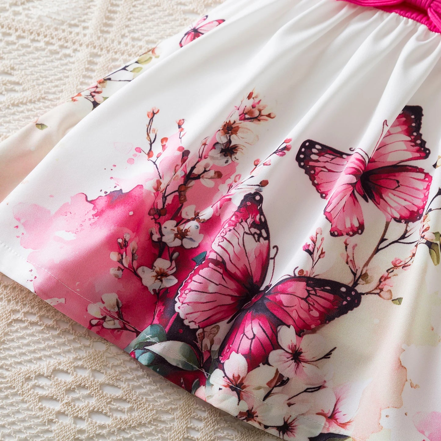 Butterfly Princess Dress for Girls – Sleeveless Floral Party Gown with Bow - Nestling Babies