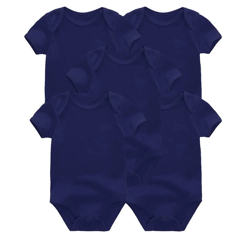 Essential Cotton Baby Bodysuit Set (5-Pack | 0–12M) - Nestling Babies