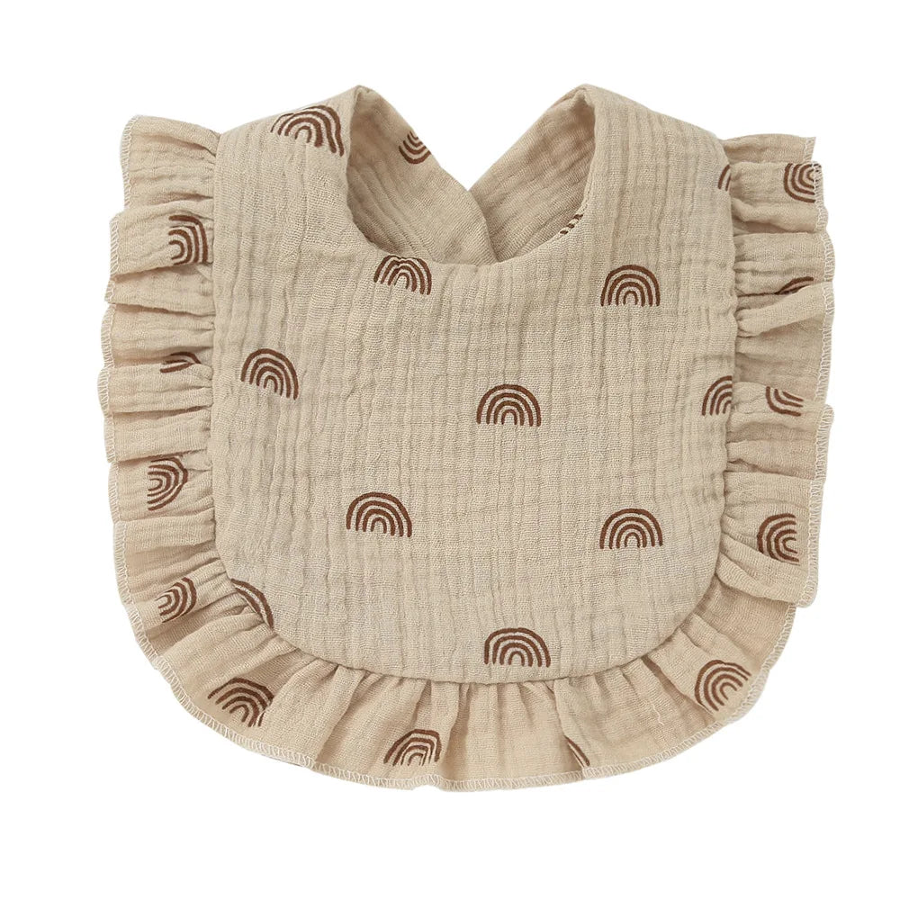 Lace Ruffle Baby Bib – Soft Cotton & Stylish Floral Design - Nestling Babies