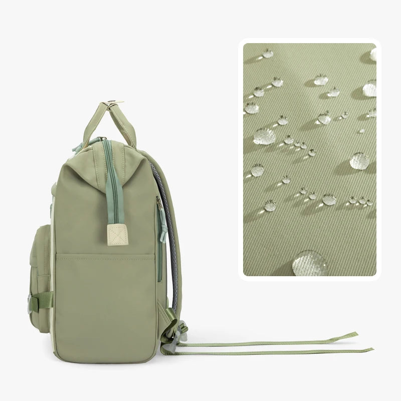 Trendy Yellow College Backpack – Kawaii Nylon Laptop Bag for Girls & Students - Nestling Babies