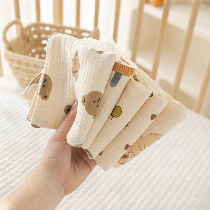 4-Layer Muslin Cotton Baby Towel – Soft & Absorbent Burp and Face Cloth (25×50 cm) - Nestling Babies