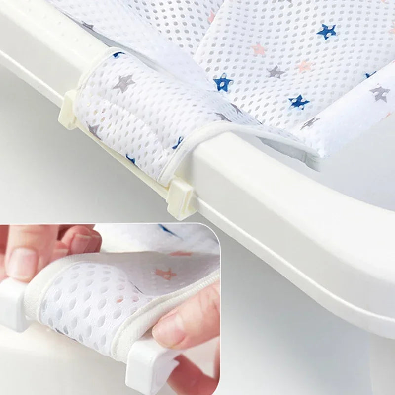Adjustable Baby Bath Support Net – Anti-Slip Cradle Cushion for Newborns - Nestling Babies