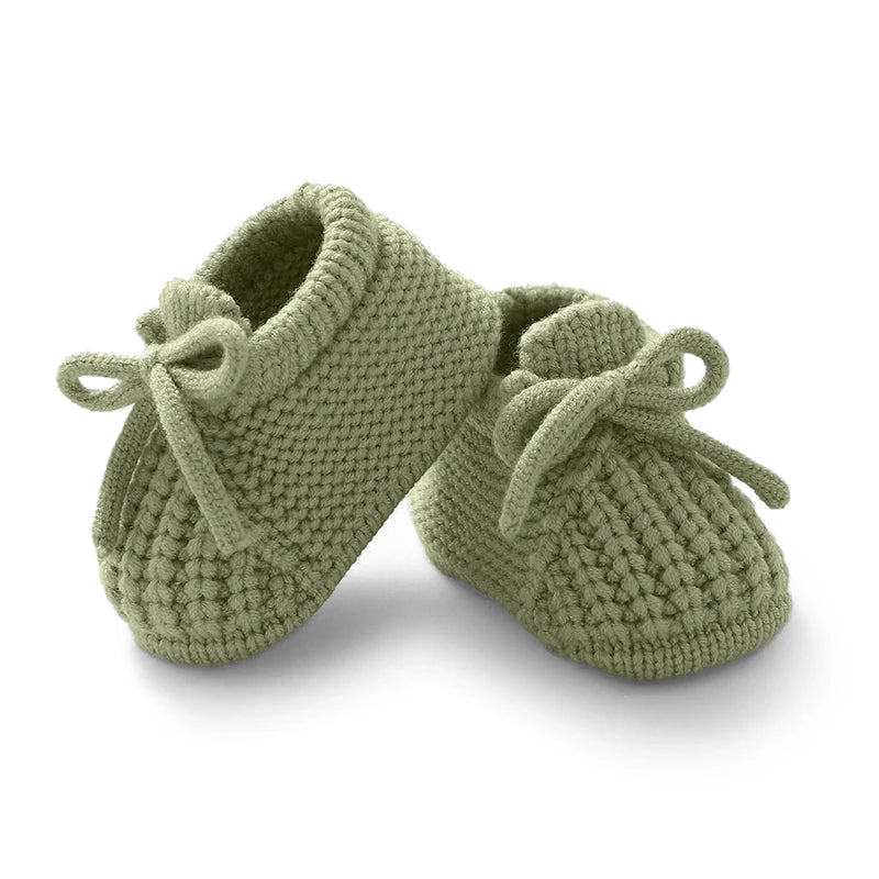 Knitted Newborn Baby Booties – Soft Yarn First Walker Shoes (0–18 Months) - Nestling Babies