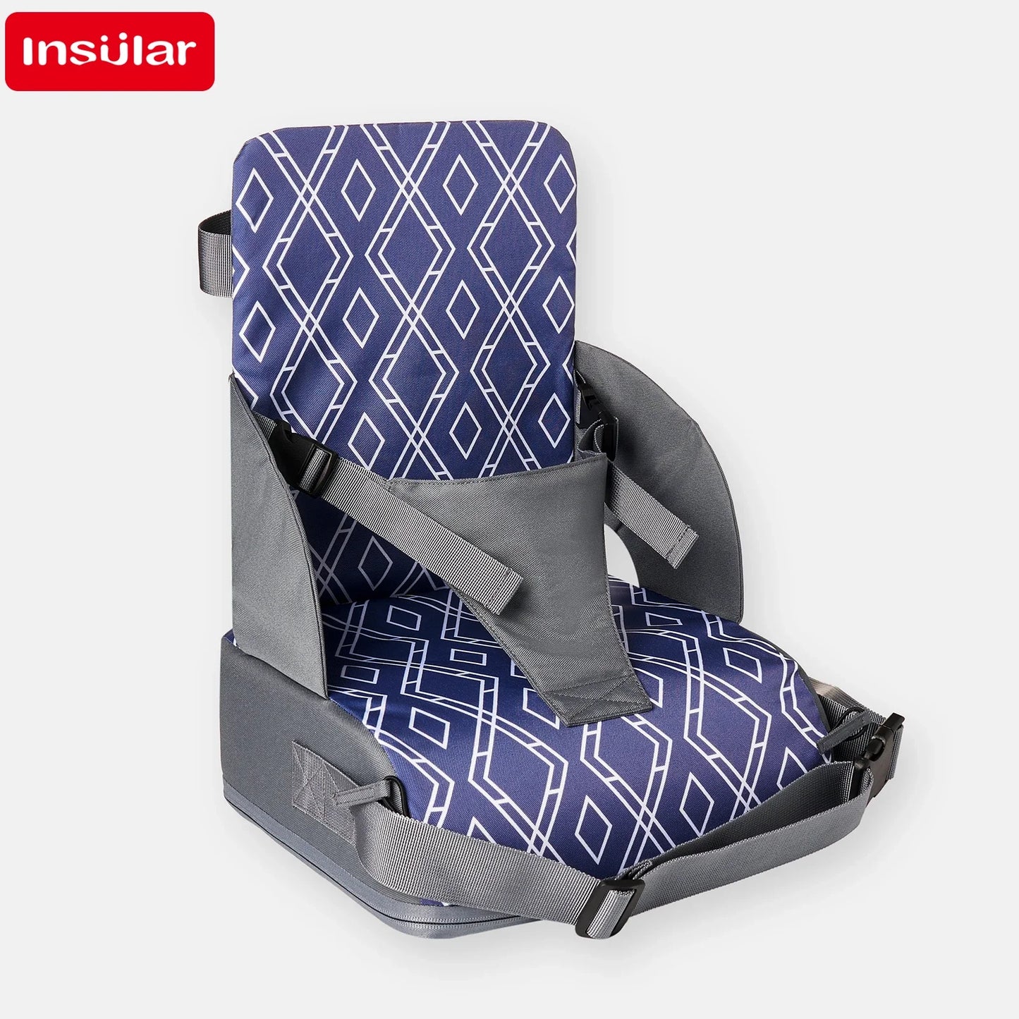 INSULAR Portable Foldable Booster Seat – Anti-Slip High Cushion for Baby & Toddler Dining Chairs - Nestling Babies