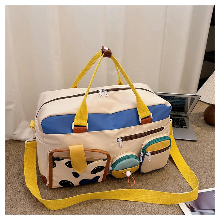 Kawaii Travel Duffel Bag – Multi-Pocket Weekender & Gym Shoulder Bag for Women - Nestling Babies