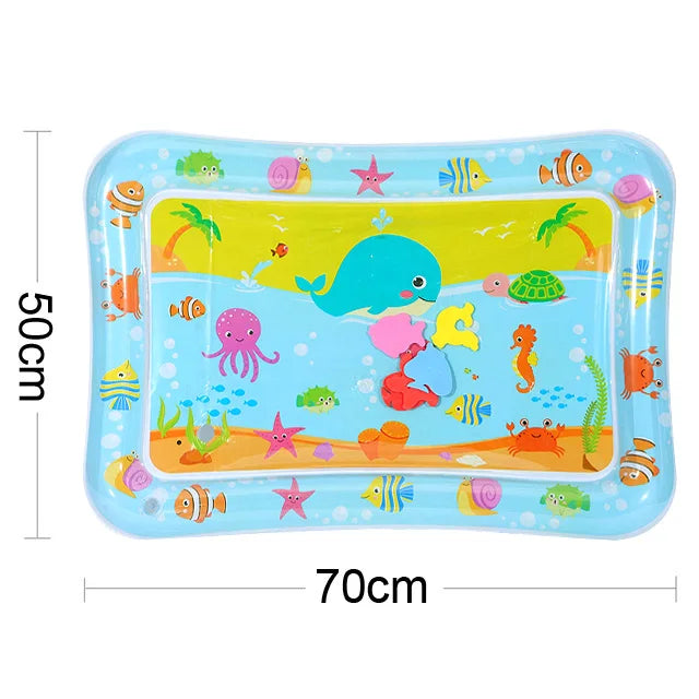 Inflatable Tummy Time Baby Play Mat – Sensory Water Cushion for Infants - Nestling Babies