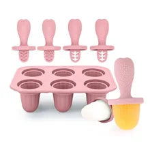 Silicone Baby Popsicle Mold – 6-Cavity Tray for Frozen Teething Treats - Nestling Babies