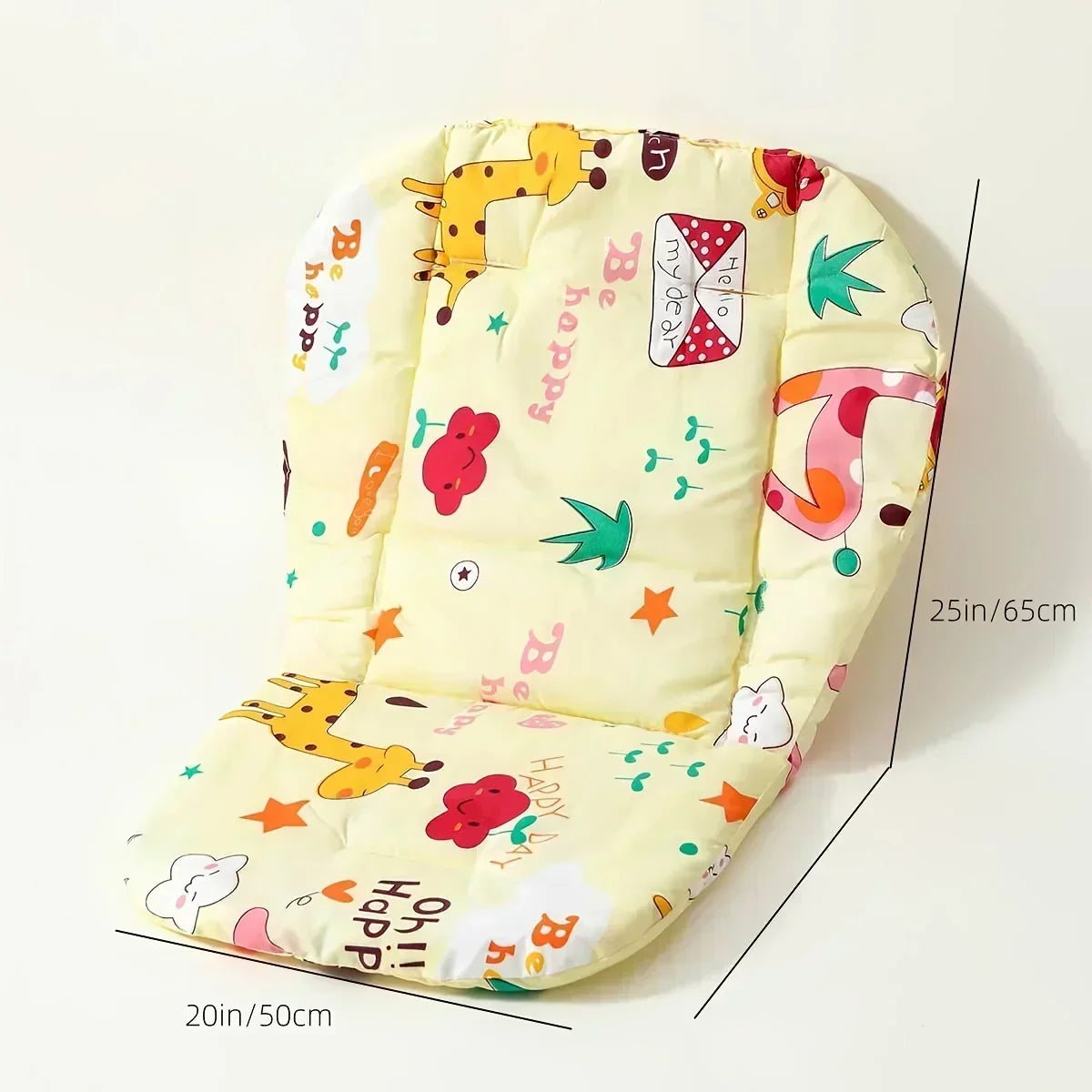 Baby Cushion for High Chair & Stroller – Double-Sided Soft Seat Pad with Cute Animal Prints | Thick, Breathable & Comfortable - Nestling Babies