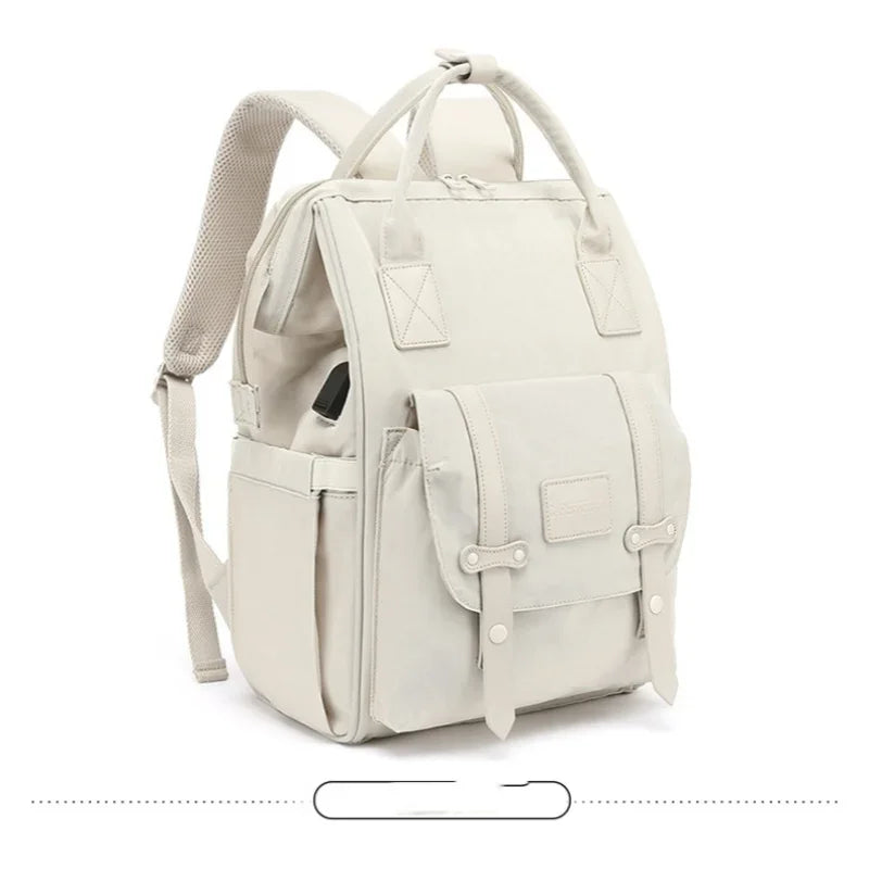 Waterproof Canvas Mummy Backpack – 2-Layer Diaper Bag with Large Capacity & Multi-Color Options - Nestling Babies