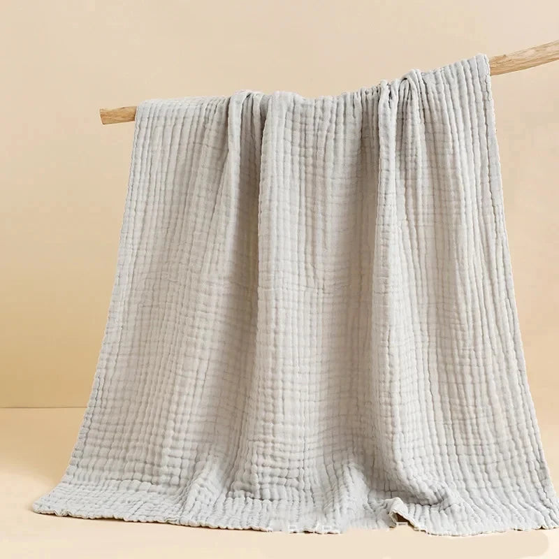 6-Layer Cotton Muslin Baby Blanket – Soft Swaddle Wrap & Bath Towel (105×105 cm) - Nestling Babies