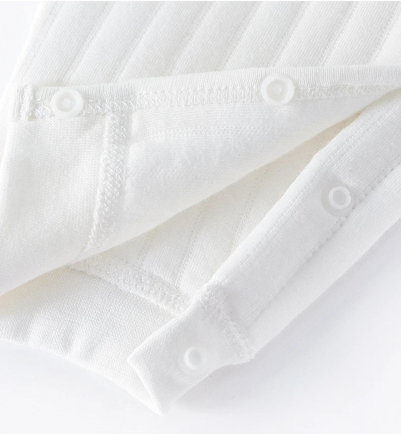 Soft Knit Cotton Romper – All-Season Long Sleeve Jumpsuit (0–6M | Unisex) - Nestling Babies