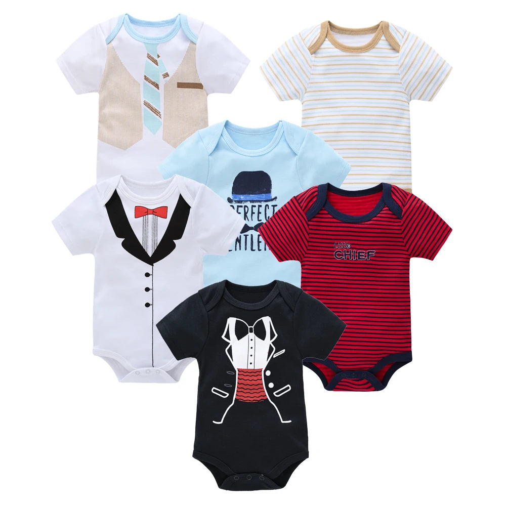 100% Cotton Baby Bodysuits – Unicorn Print | 3–6 Pack - Nestling Babies