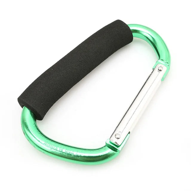 Large Aluminum Carabiner Stroller Hook – Heavy-Duty D-Ring Clip Organizer for Bags, Purses & Shopping - Nestling Babies