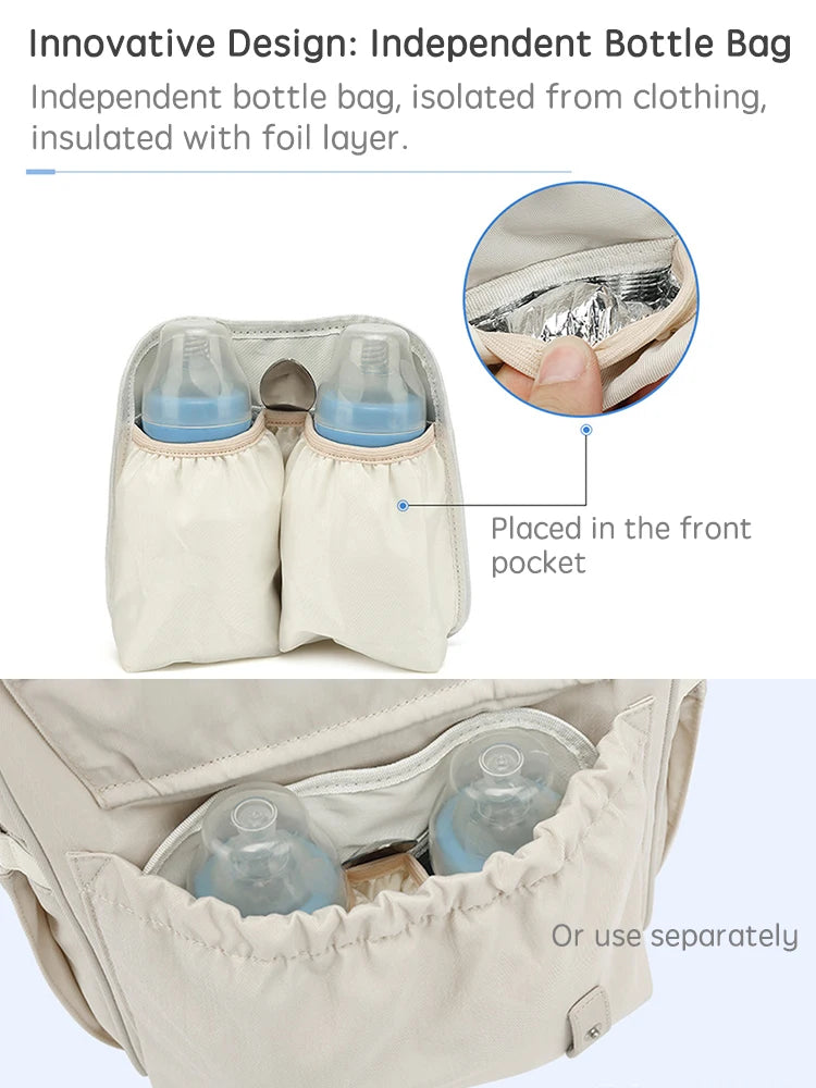 PANGDUBE Waterproof Diaper Backpack – Maternity Travel Bag with Stroller Hooks - Nestling Babies