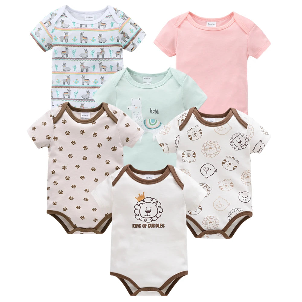 100% Cotton Baby Bodysuits – Unicorn Print | 3–6 Pack - Nestling Babies