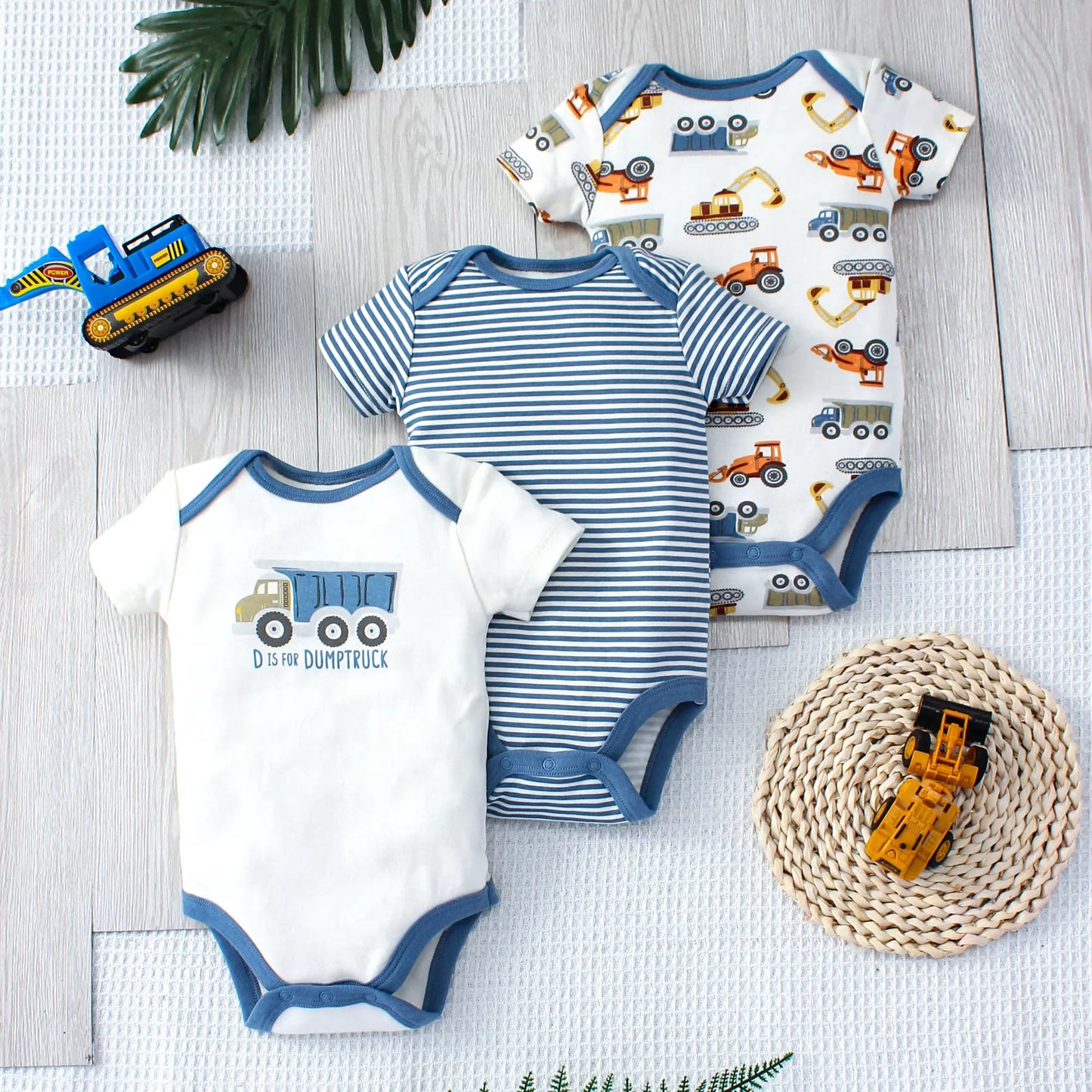 3-Piece Dinosaur Baby Bodysuit Set (0–9M) - Nestling Babies