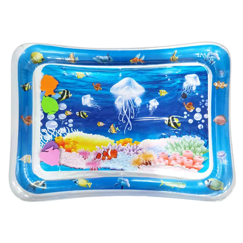 Inflatable Baby Water Play Mat – White Jellyfish Sensory Activity Cushion - Nestling Babies